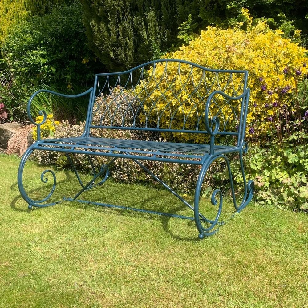 115CM BLUE 2 SEATER BENCH - SILVIONIX