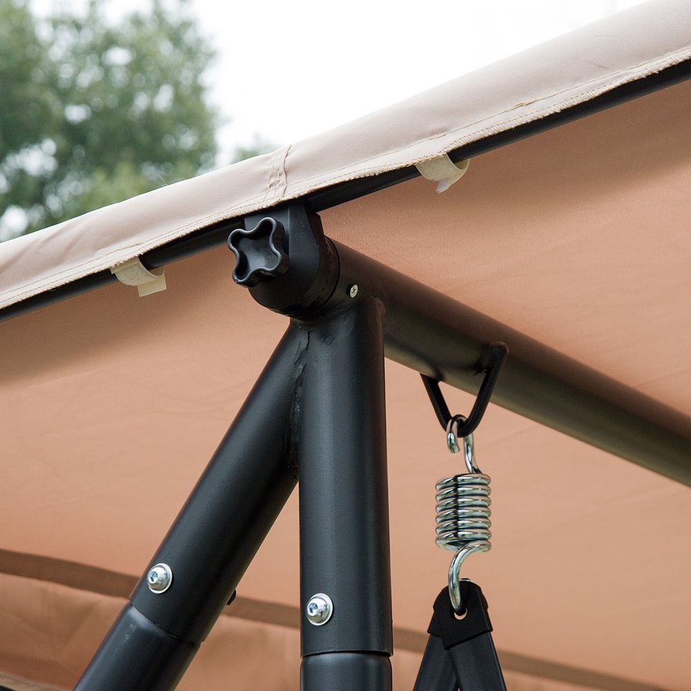 2 - in - 1 Patio Swing Chair 3 Seater Hammock Cushion Bed Lounger Tilt Canopy - SILVIONIX