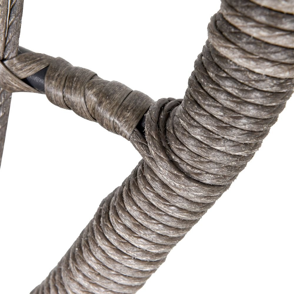 3 PCS Webbed PE Rattan Outdoor Patio Set w/ Cushions Steel Frame Grey Outsunny - SILVIONIX