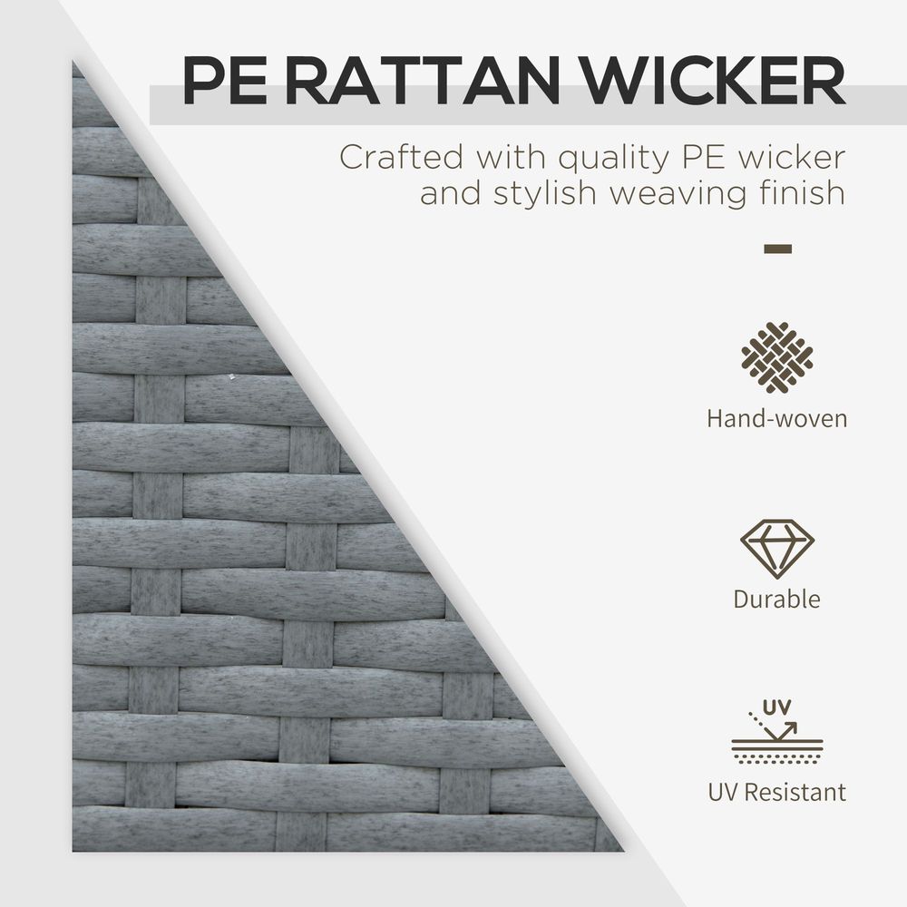 3 Pieces Patio PE Rattan Bistro Set w/ Armchairs Tempered Glass Table Outsunny - SILVIONIX