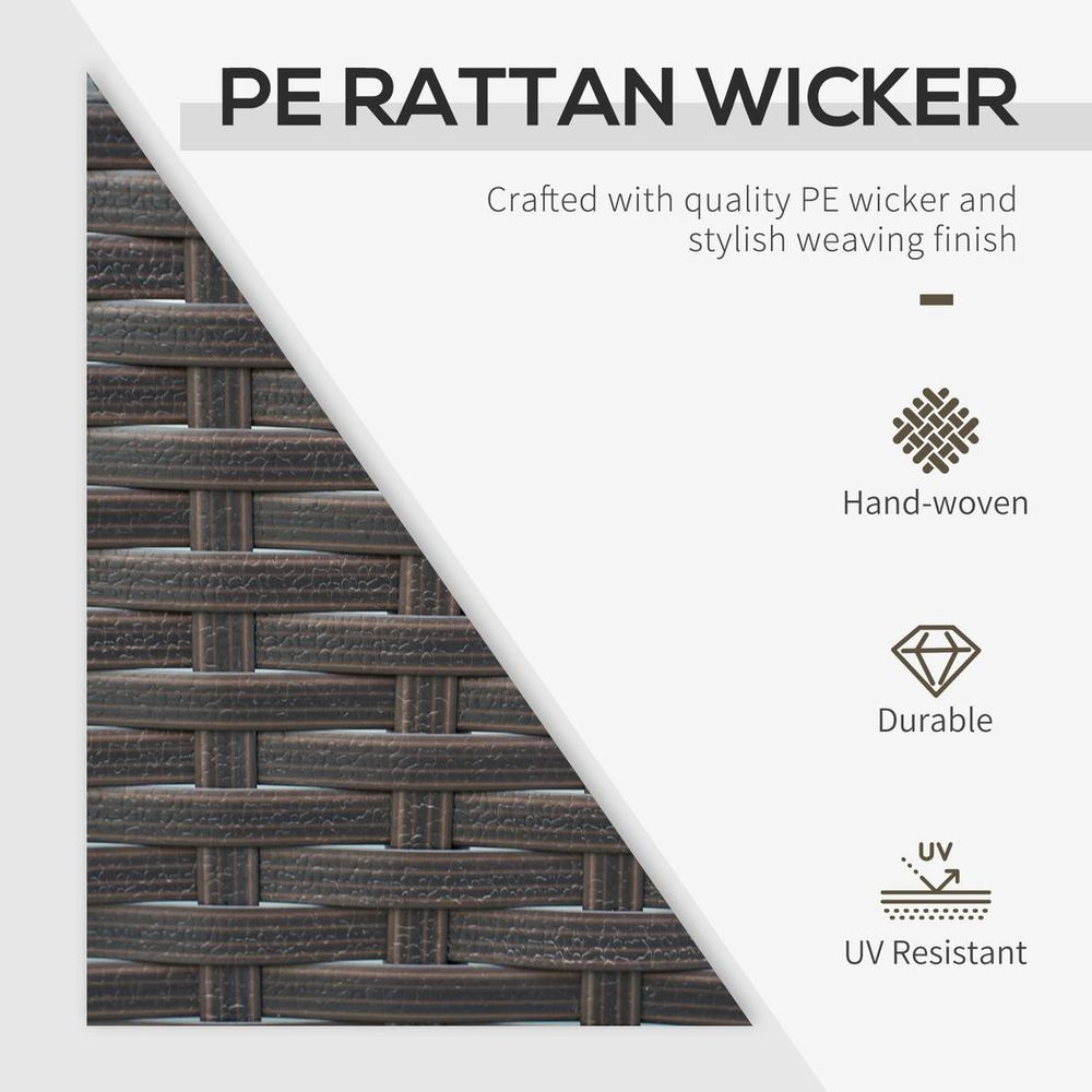 3 Pieces Patio Rattan Bistro Set with Tempered Glass Table Orange - SILVIONIX