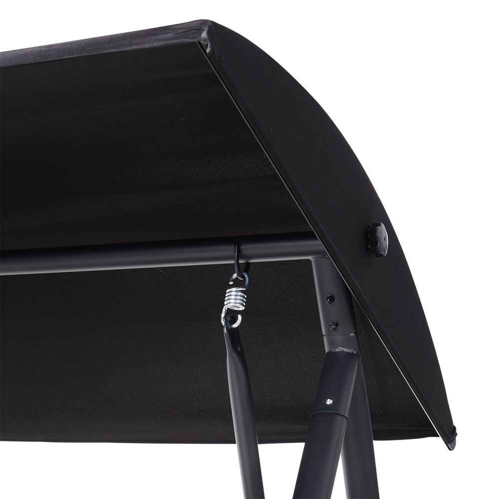 3 - Seater Rattan Garden Swing Chair - Black - SILVIONIX