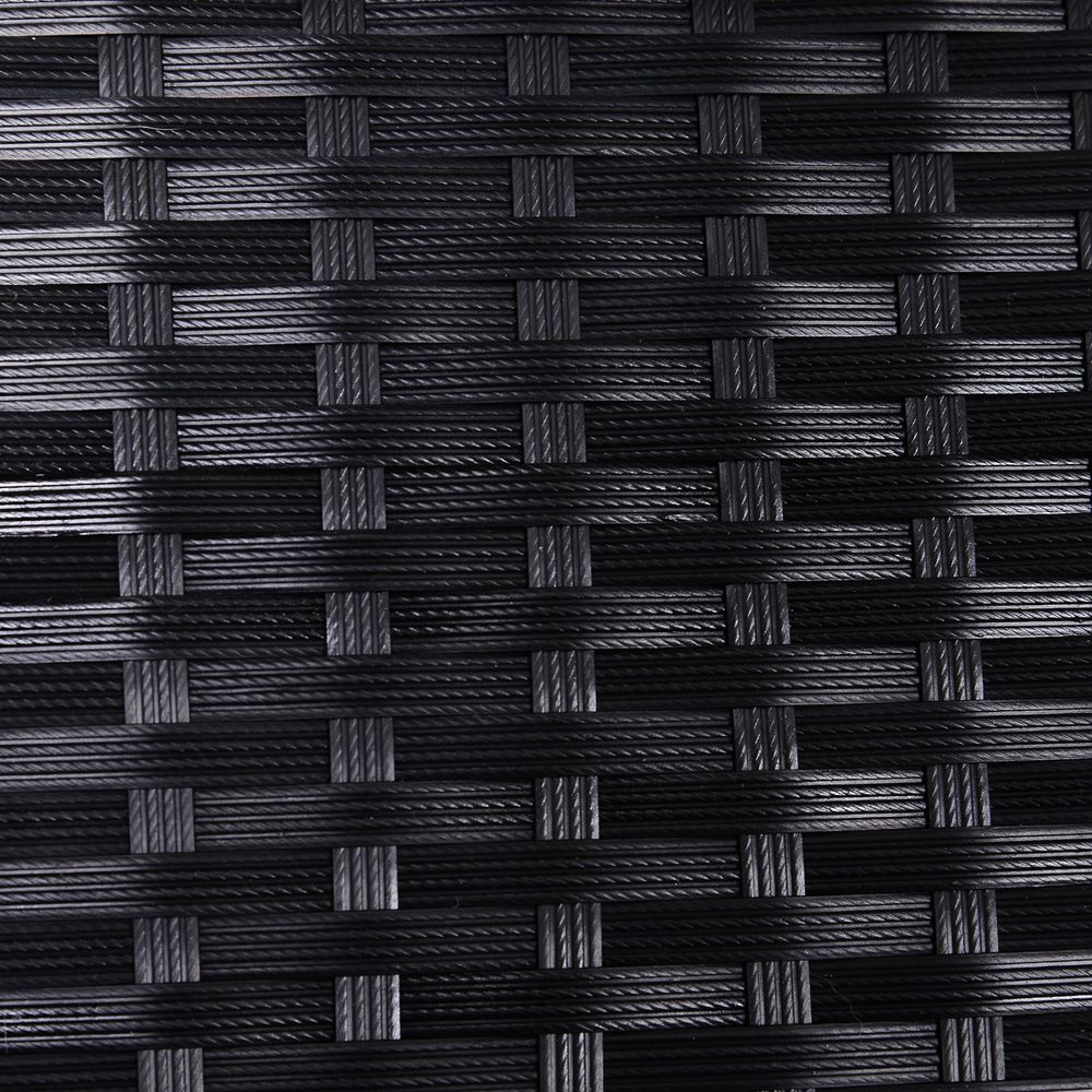 3 - Seater Rattan Garden Swing Chair - Black - SILVIONIX