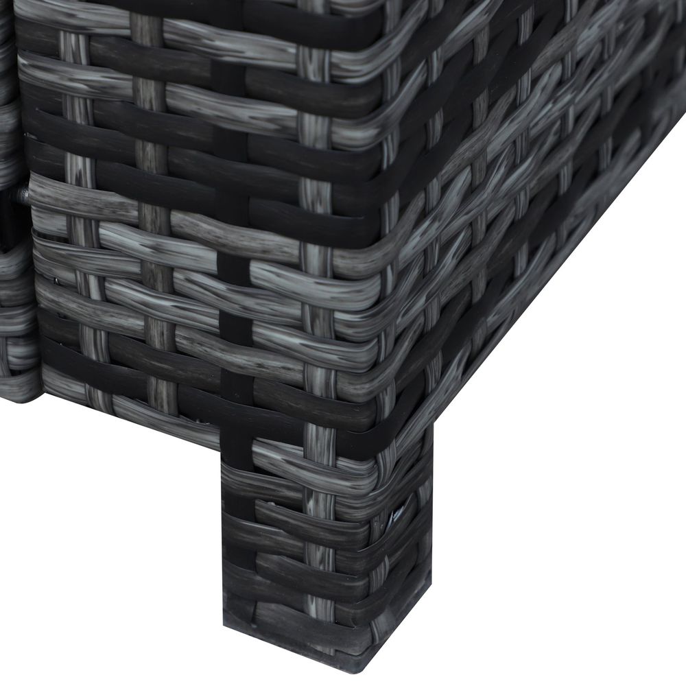 3 - Seater Weather Resistant Outdoor Garden Rattan Sofa Grey - SILVIONIX