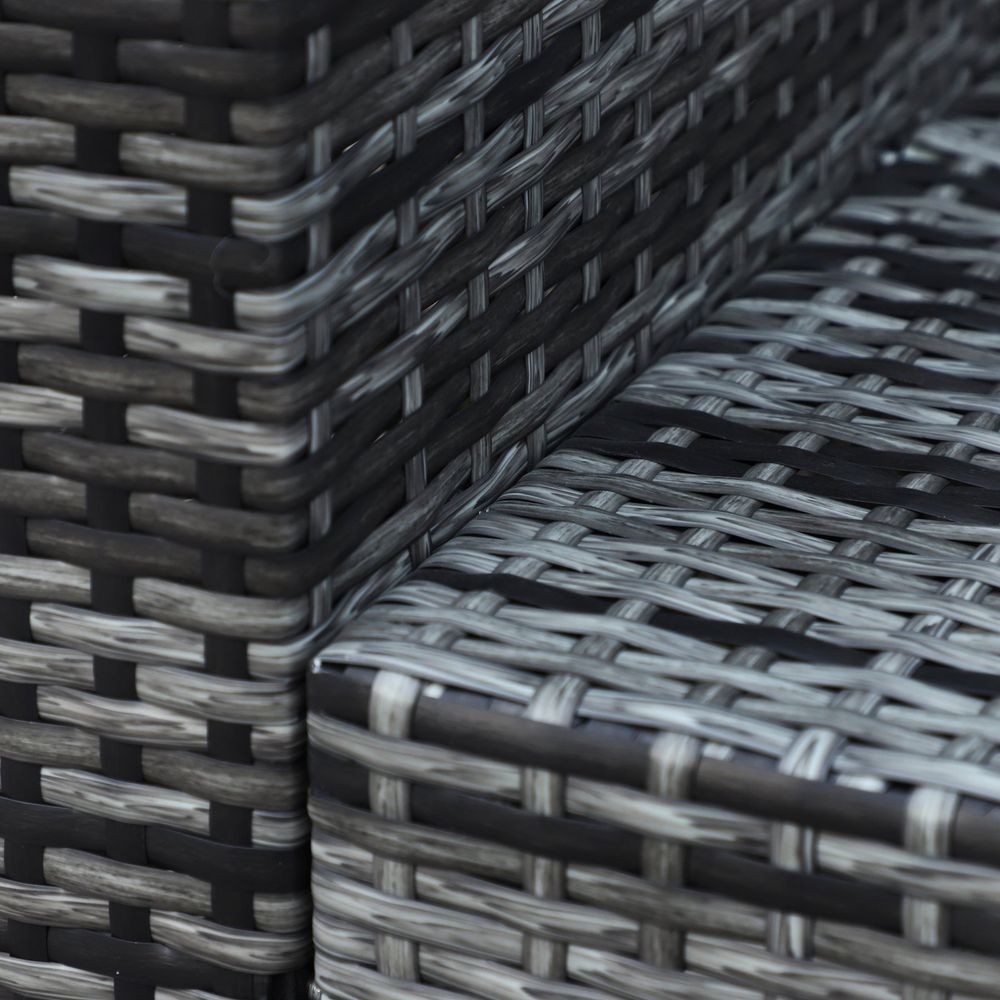 3 - Seater Weather Resistant Outdoor Garden Rattan Sofa Grey - SILVIONIX