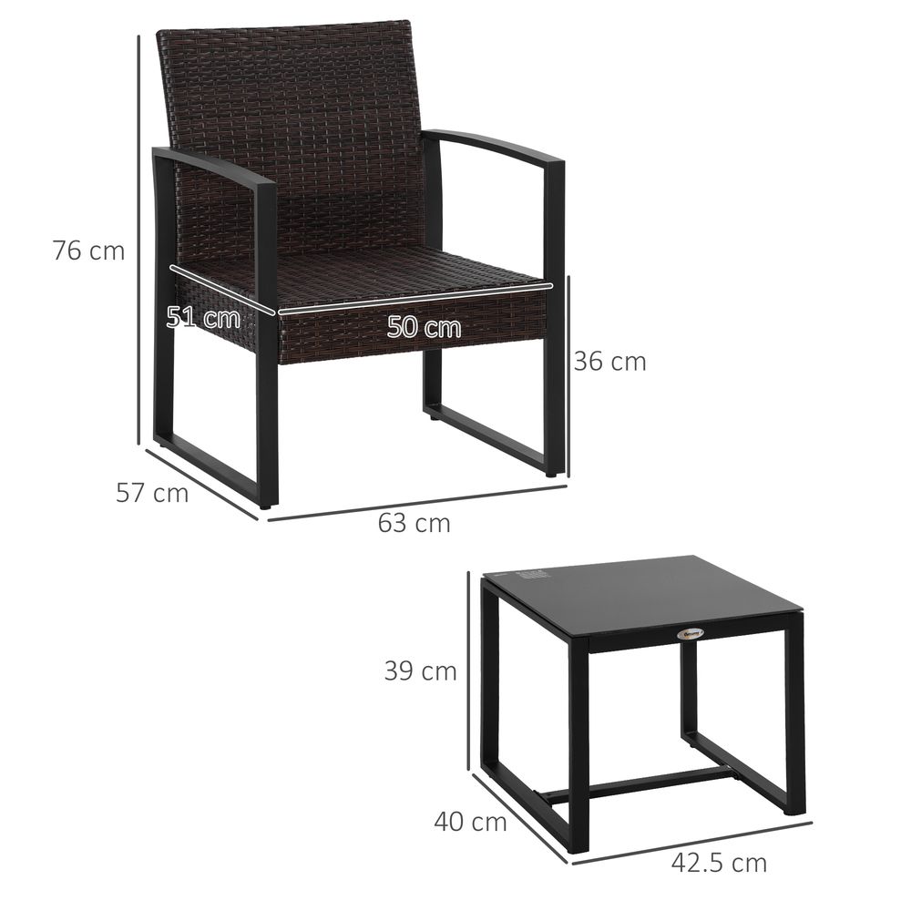 3Pc Rattan Bistro Set, Patio , Sofa Coffee Table and Chairs Sets Beige - SILVIONIX