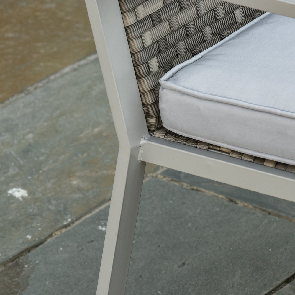 4 - Piece Outdoor Garden Rattan Seating Furniture Set Grey - SILVIONIX