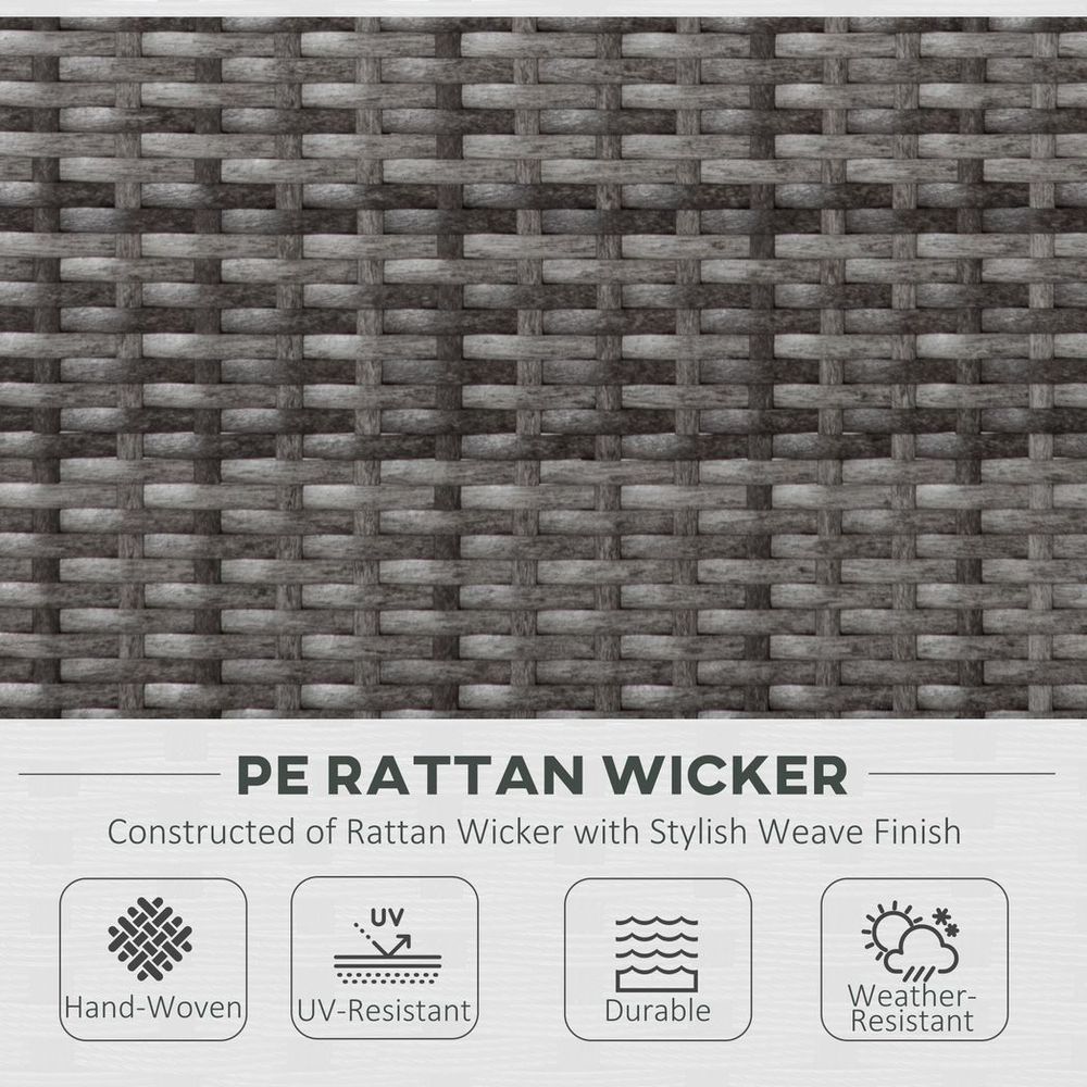 4pc Patio Garden Rattan Wicker Sofa 2 - Seater Loveseat Chair Table Grey - SILVIONIX