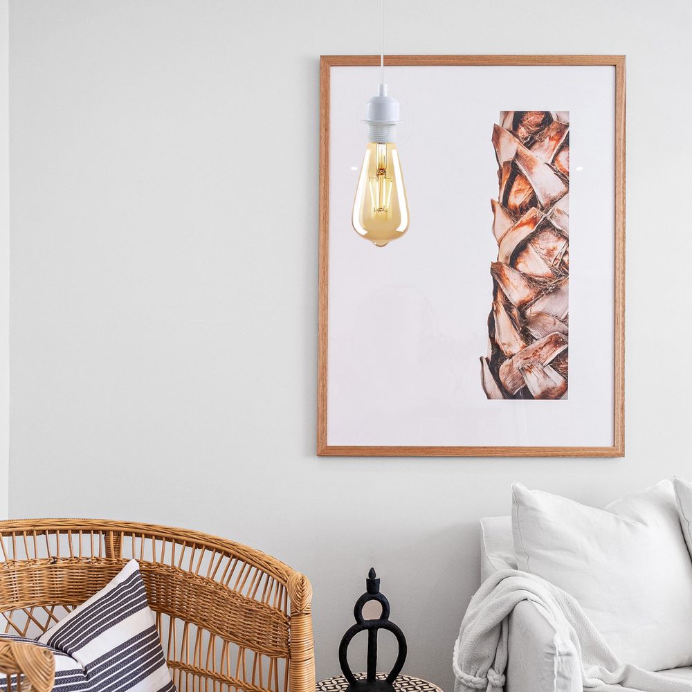 5 Pack Vintage Industrial Style White Ceiling Pendant Lamp E27 Base Metal Screw Lamp Holder - SILVIONIX