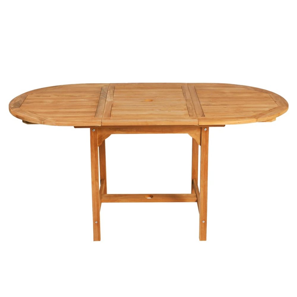 5 Piece Garden Dining Set Solid Teak Wood - SILVIONIX