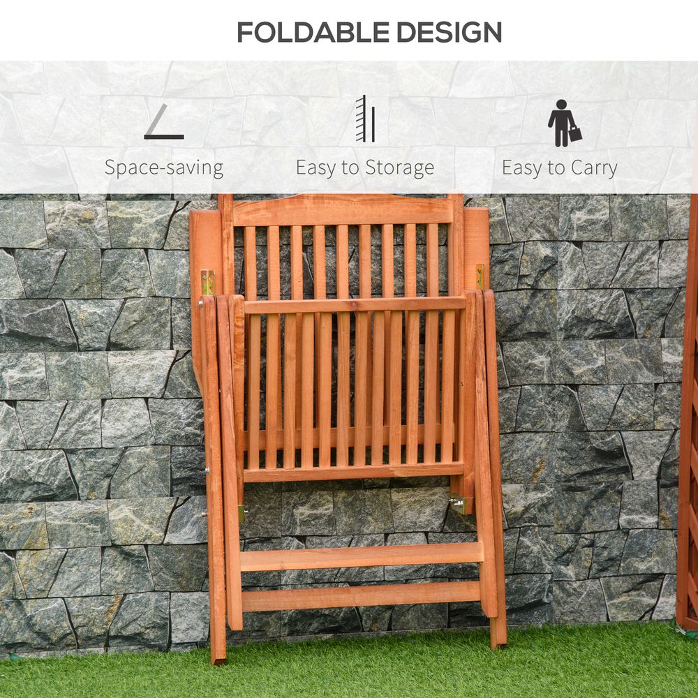 5 - Position Acacia Wood Chair Folding Recliner Dining Seat Garden Outdoor Indoor - SILVIONIX