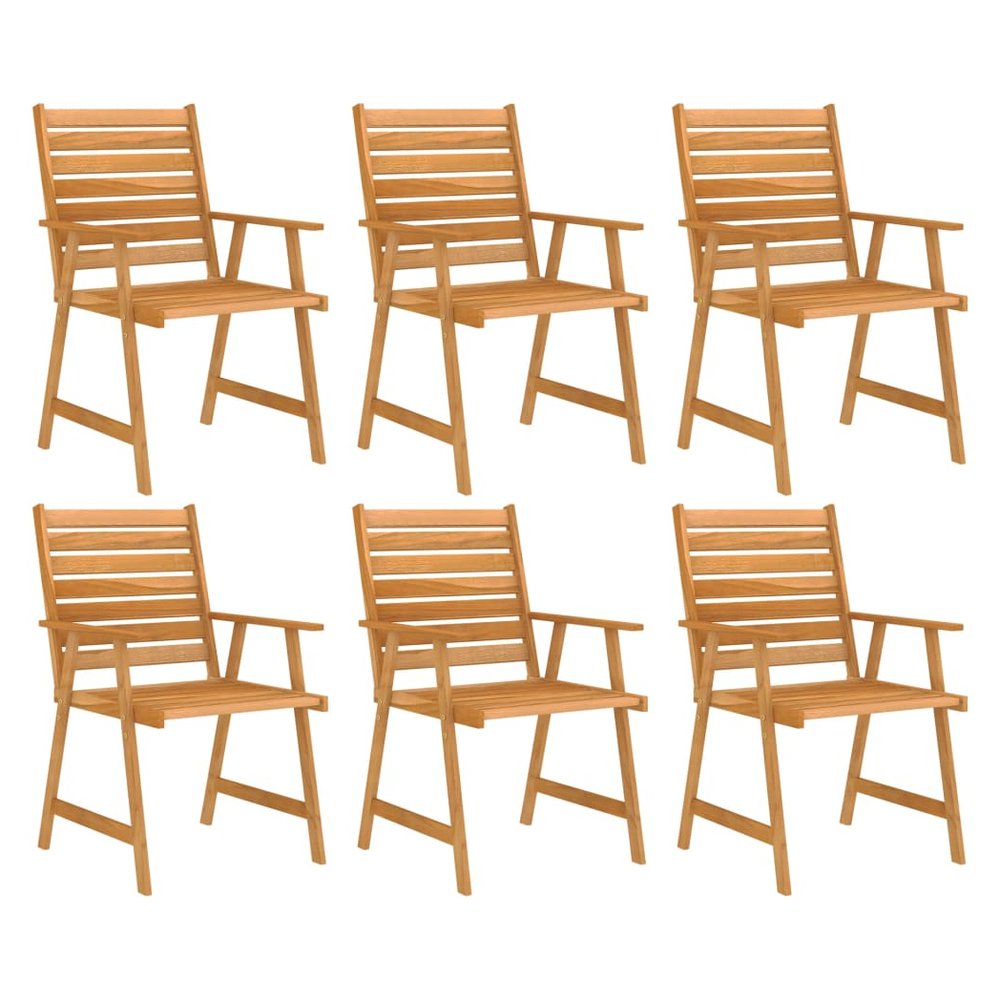 7 Piece Garden Dining Set Solid Acacia Wood - SILVIONIX