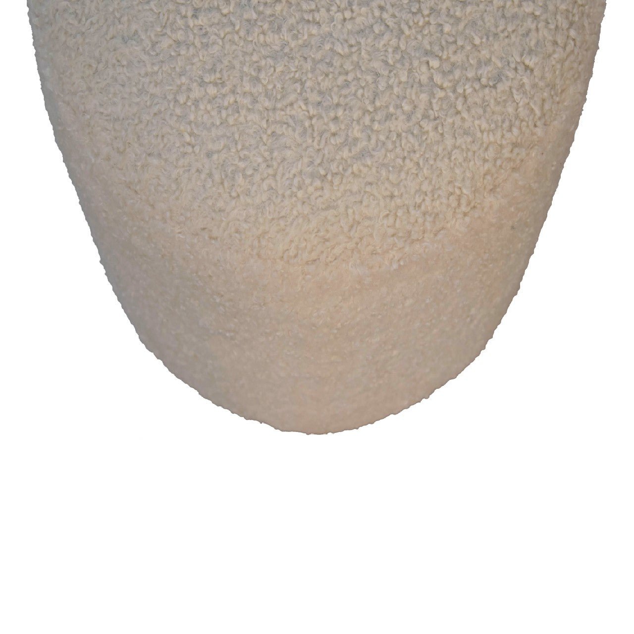 Boucle Cream Round Footstool - SILVIONIX
