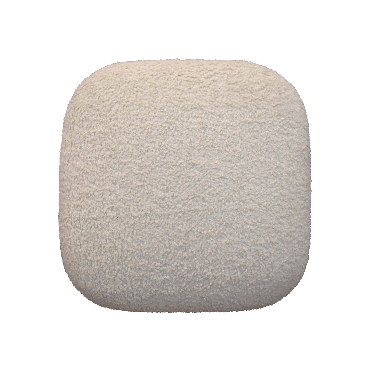 Bouclé Cream Square Footstool - SILVIONIX