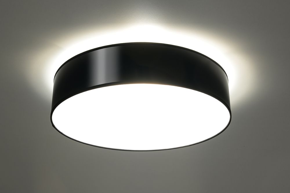 Ceiling Lamp ARENA 55 Black Round Shape Loft Design LED E27 - SILVIONIX