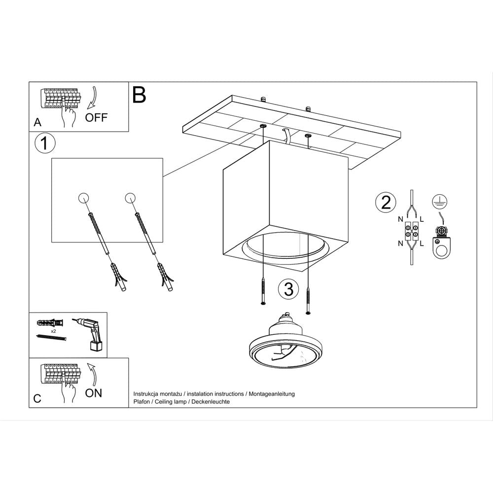 Ceiling lamp ceramics Seida modern Design GU10/ES111 - SILVIONIX