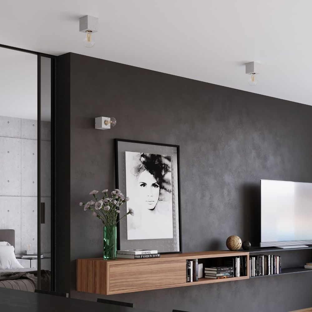 Ceiling lamp concrete Ariz industrial Design E27 - SILVIONIX