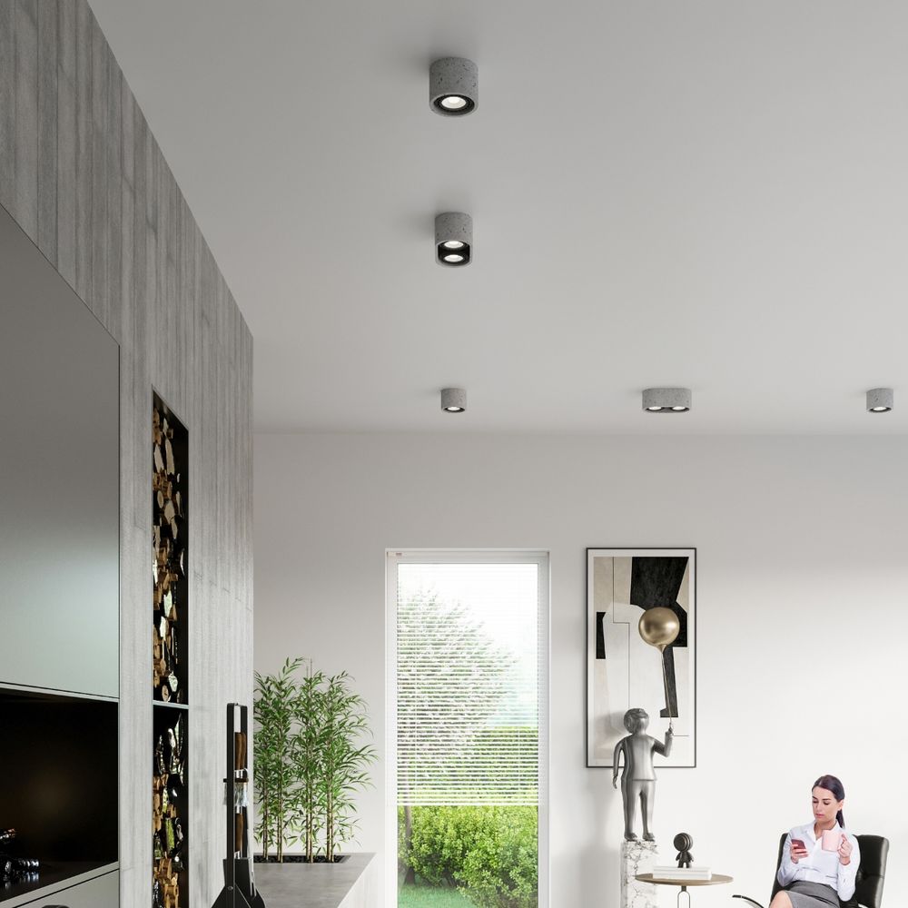 Ceiling lamp concrete Basic industrial Design GU10 - SILVIONIX