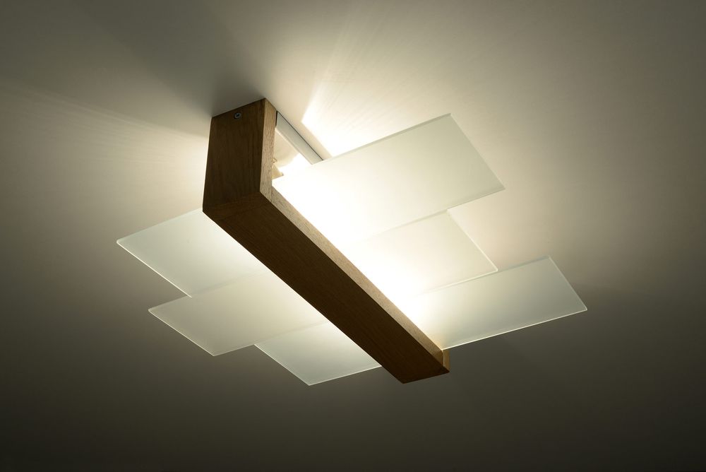 Ceiling Lamp FENIKS 2 Natural Wood Modern Loft Design LED E27 - SILVIONIX