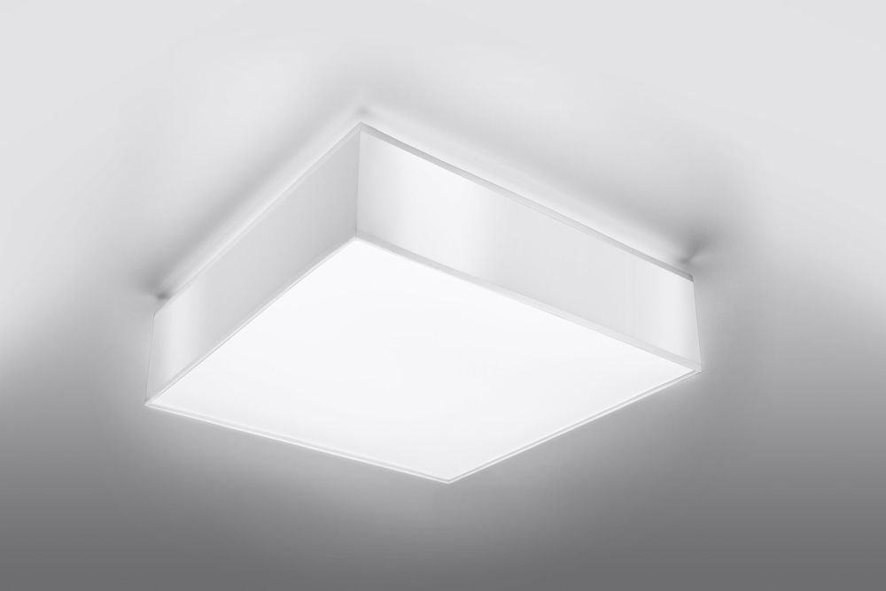 Ceiling Lamp HORUS 35 White Square Shape Loft Design LED E27 - SILVIONIX