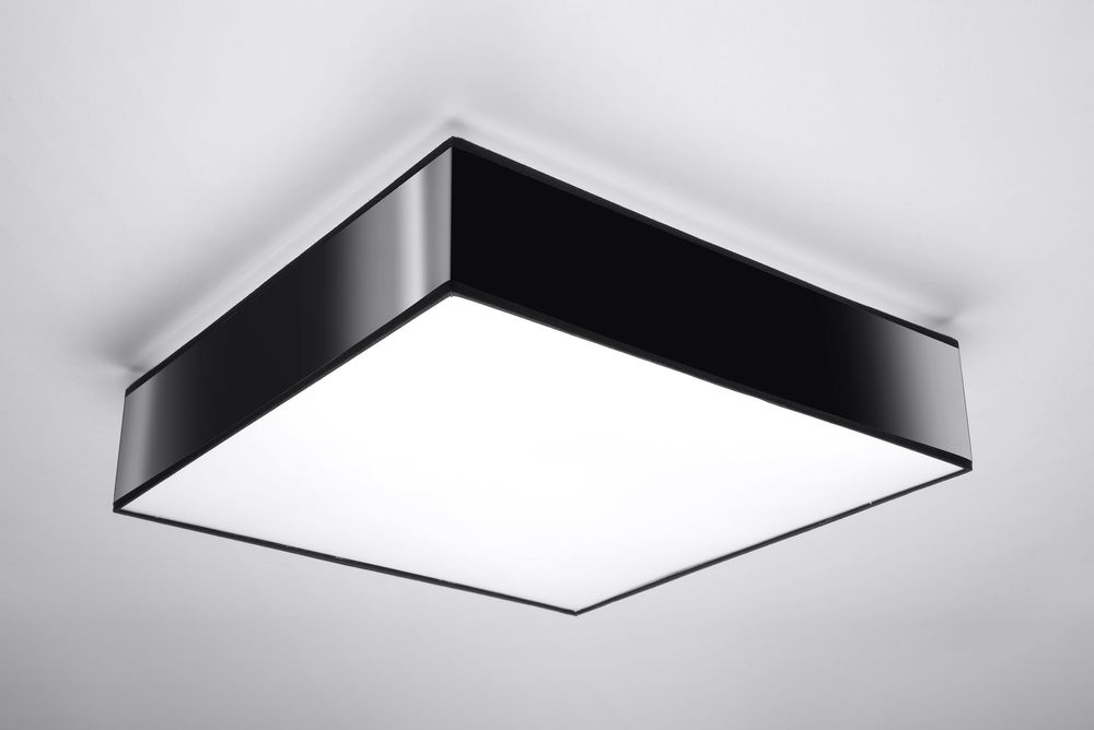 Ceiling Lamp HORUS 45 Black Square Shape Loft Design LED E27 - SILVIONIX