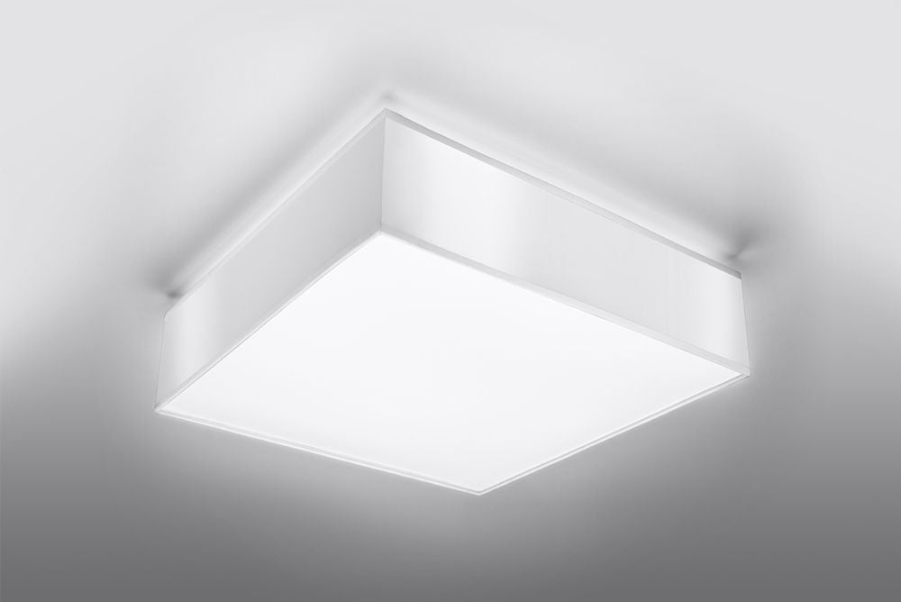 Ceiling Lamp HORUS 45 White Square Shape Loft Design LED E27 - SILVIONIX