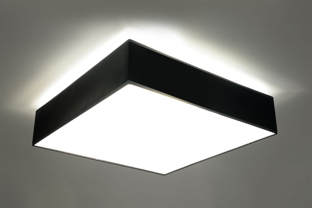 Ceiling Lamp HORUS 55 Black Square Shape Loft Design LED E27 - SILVIONIX