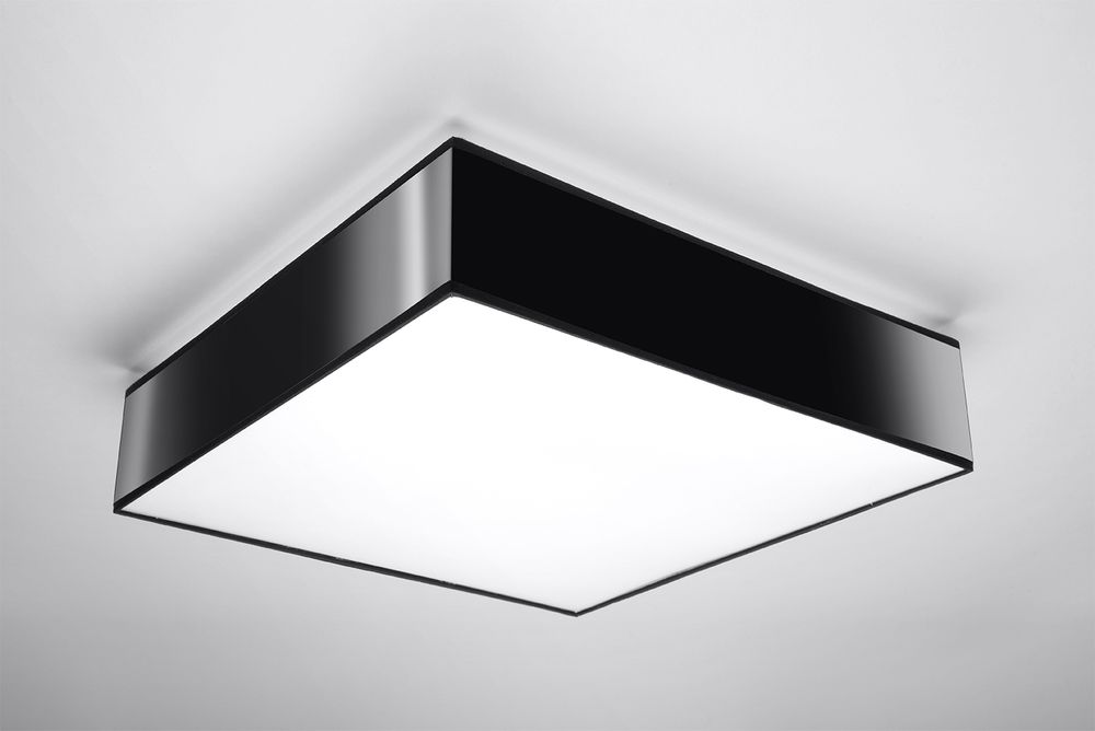Ceiling Lamp HORUS 55 Black Square Shape Loft Design LED E27 - SILVIONIX