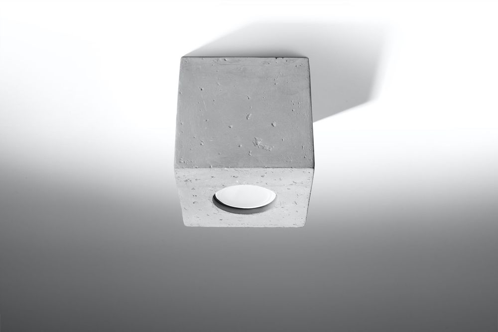 Ceiling lamp QUAD Grey Concrete Square Loft Design LED GU10 - SILVIONIX