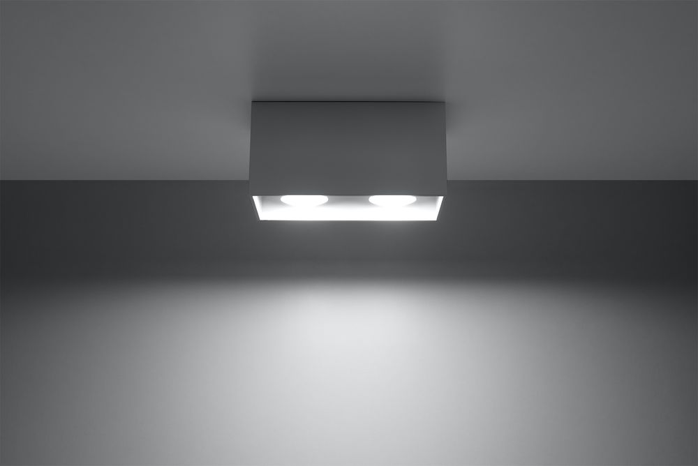 Ceiling Lamp QUAD Grey Square Shape Modern Loft Design LED GU10 - SILVIONIX