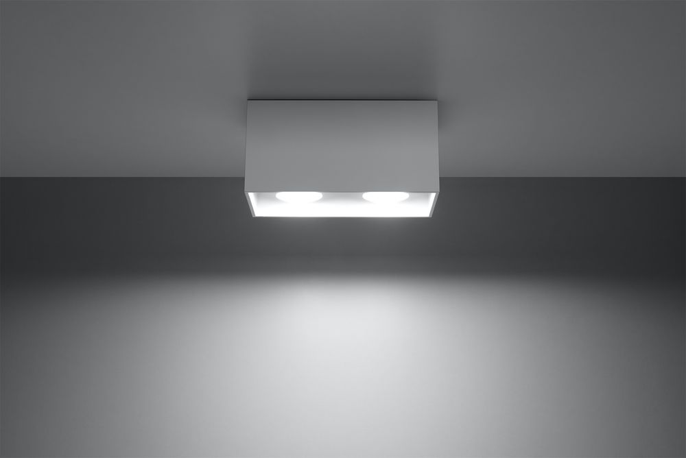 Ceiling Lamp QUAD White Square Shape Modern Loft Design LED GU10 - SILVIONIX