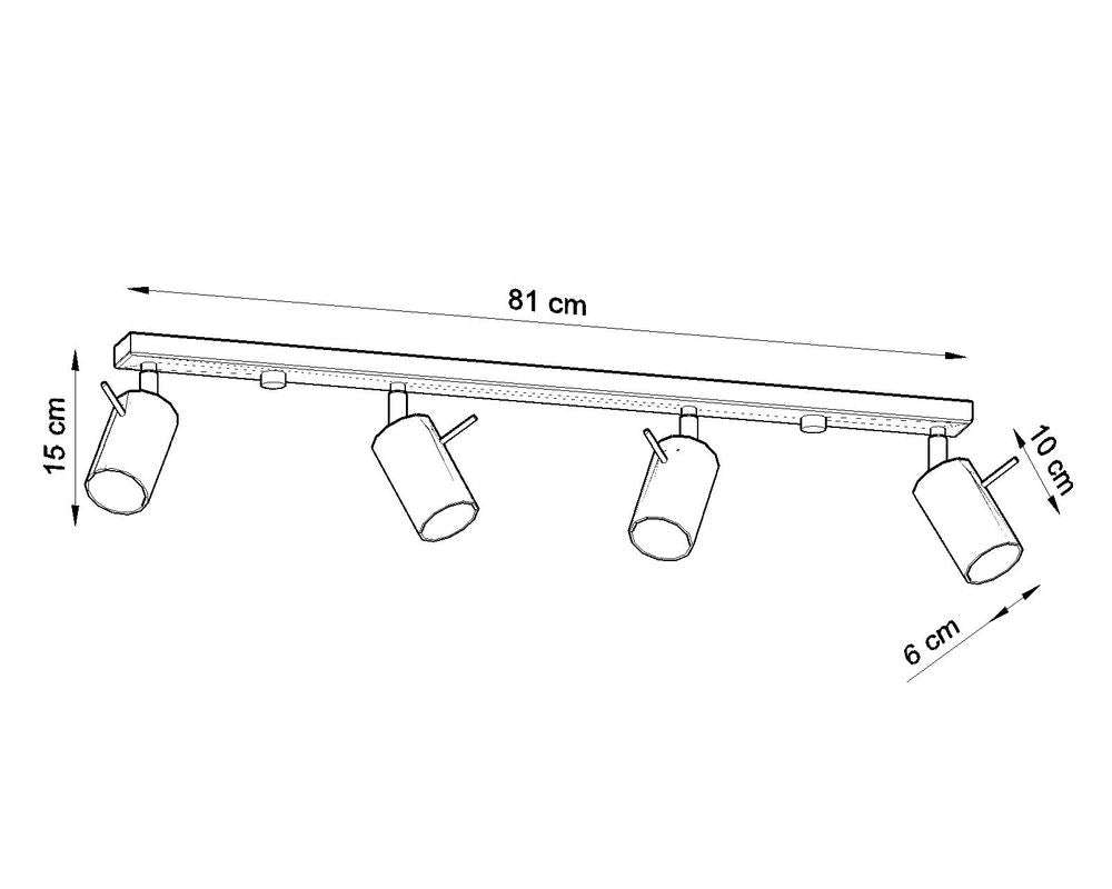 Ceiling Lamp RING 4L White Rotating Tube Modern Loft Design GU10 - SILVIONIX