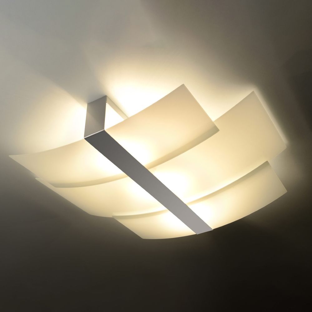 Ceiling lamp steel, glass Celia modern Design E27 - SILVIONIX
