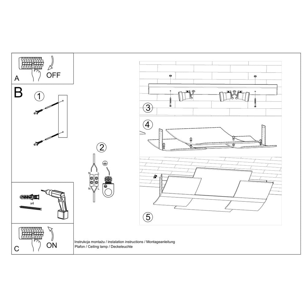 Ceiling lamp steel, glass Celia modern Design E27 - SILVIONIX