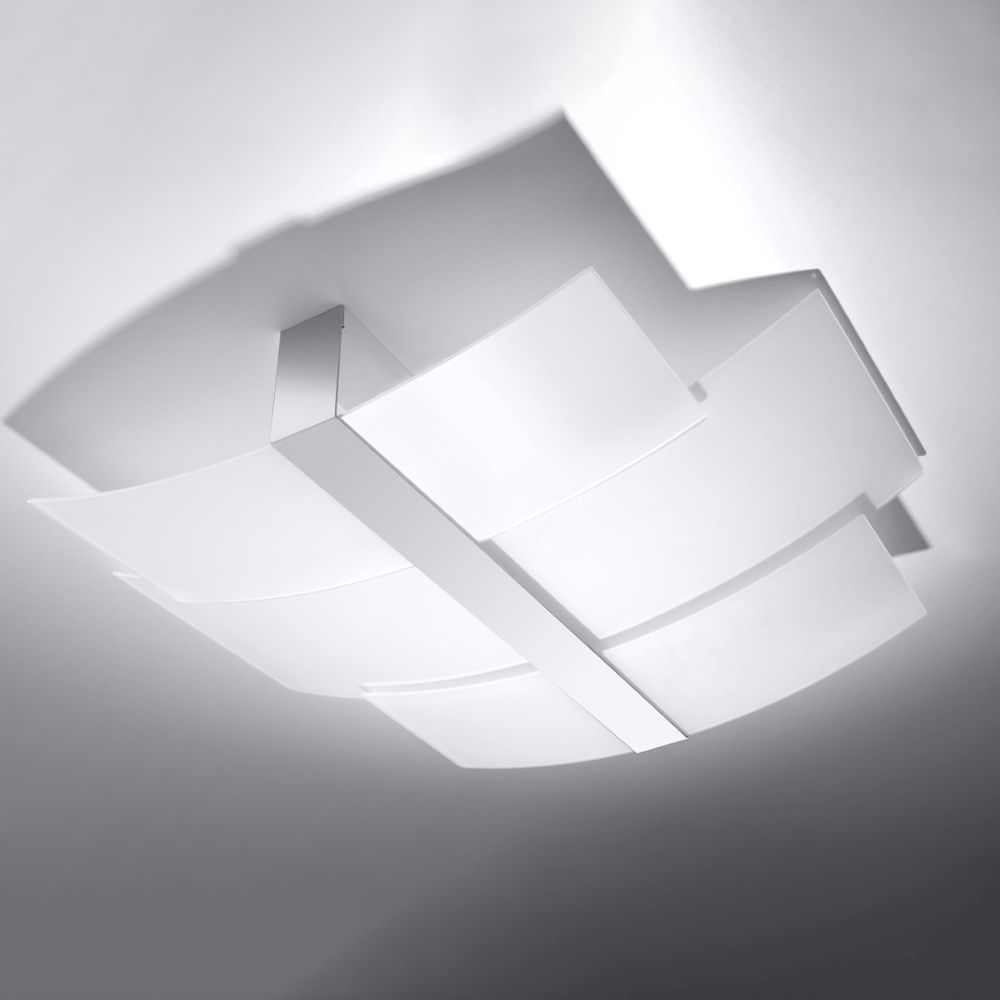 Ceiling lamp steel, glass Celia modern Design E27 - SILVIONIX