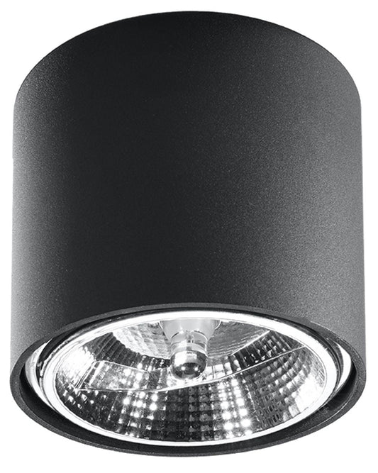 Ceiling Lamp TIUBE Black Round Shape Modern Loft Design GU10 - SILVIONIX