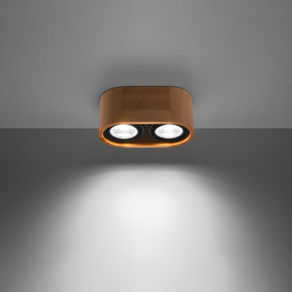 Ceiling lamp wood Basic Scandinavian Design GU10 - SILVIONIX