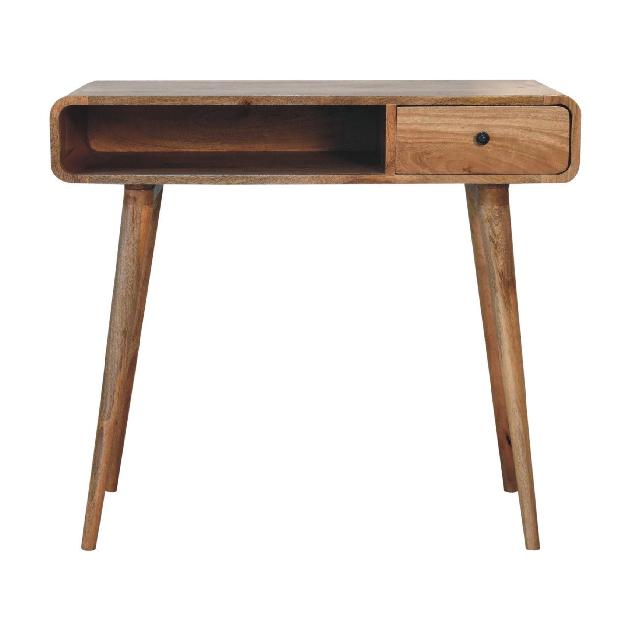 Curved Oak - ish Writing Desk - SILVIONIX