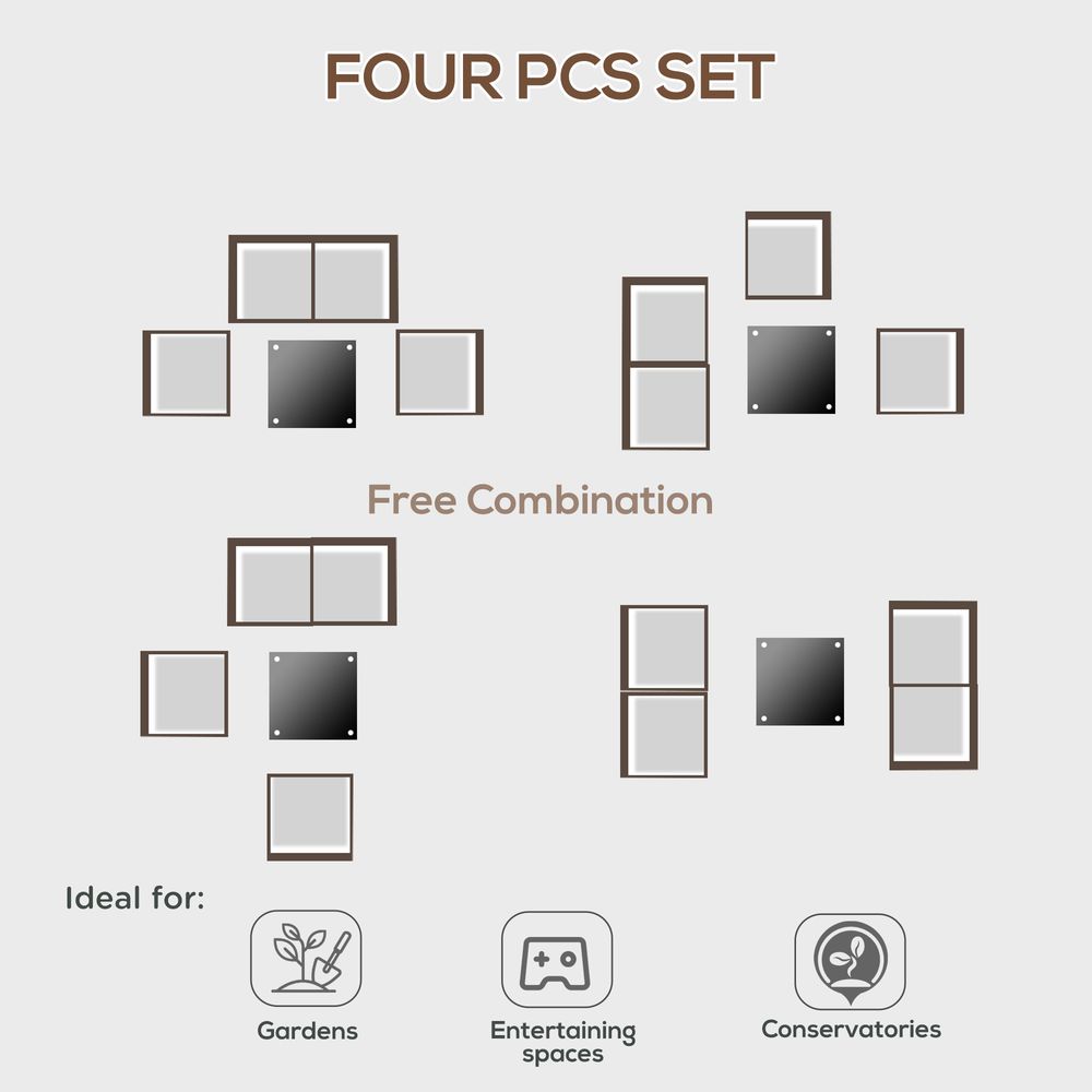Garden PP Rattan Style Sofa Set, 4 PCS - SILVIONIX