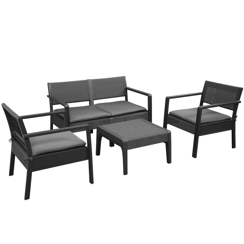 Garden PP Rattan Style Sofa Set, 4 PCS - SILVIONIX