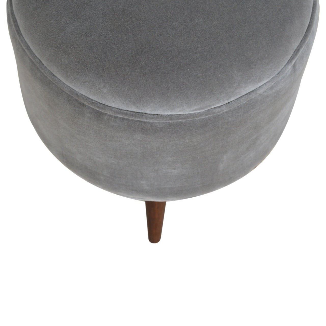 Grey Velvet Nordic Style Footstool - SILVIONIX