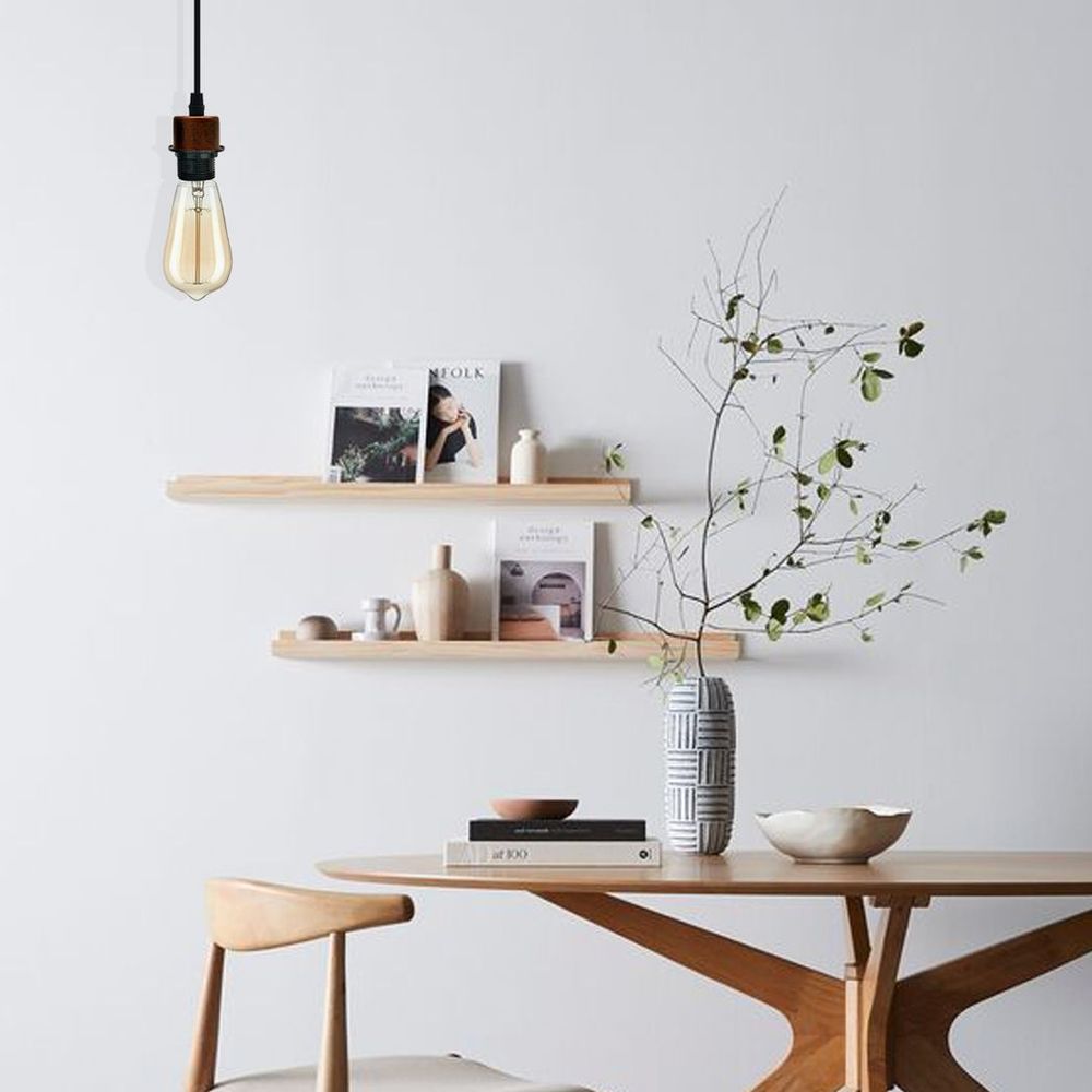 Industrial Rustic Red Pendant Light Fitting, Lampshade Addable E27 Lamp Holder UK Holder Fitting Set With PVC Cable. - SILVIONIX