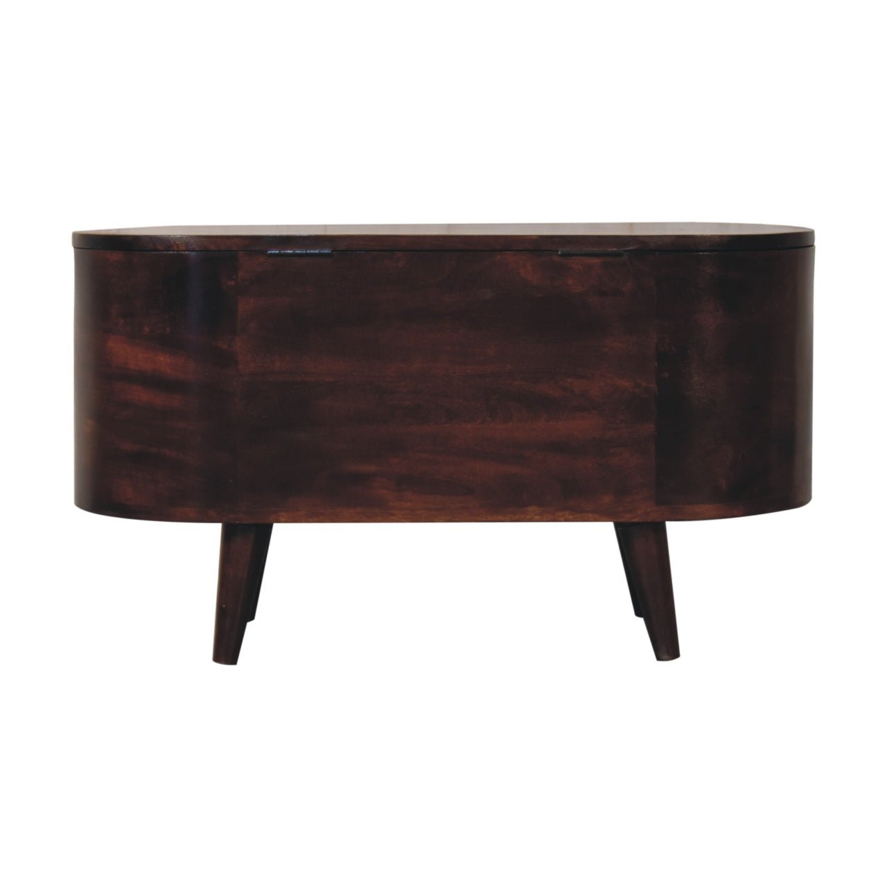 Light Walnut Rounded Lid - up Blanket Box - SILVIONIX