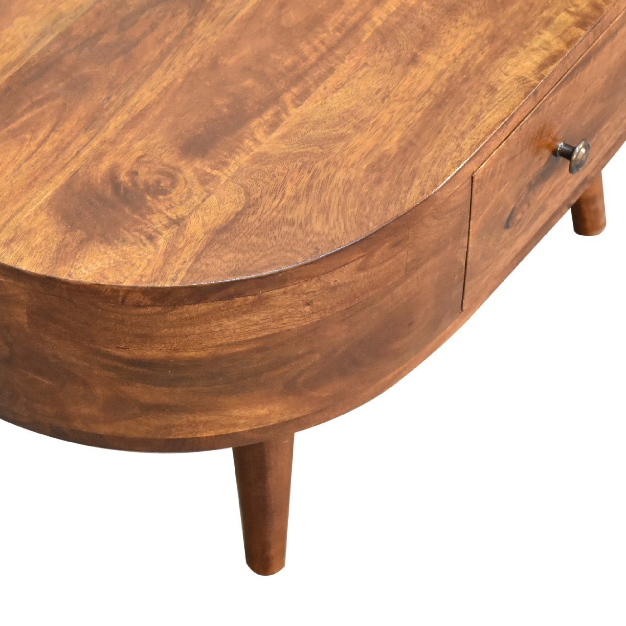 Mini Chestnut Rounded Coffee Table - SILVIONIX