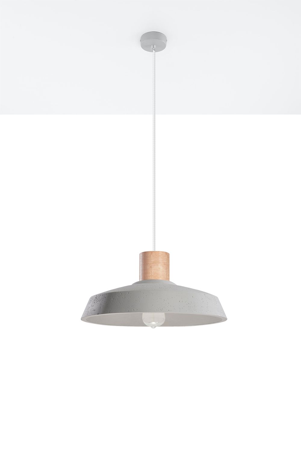 Modern Pendant lamp AFRA Concrete/Wood Loft Design LED E27 - SILVIONIX