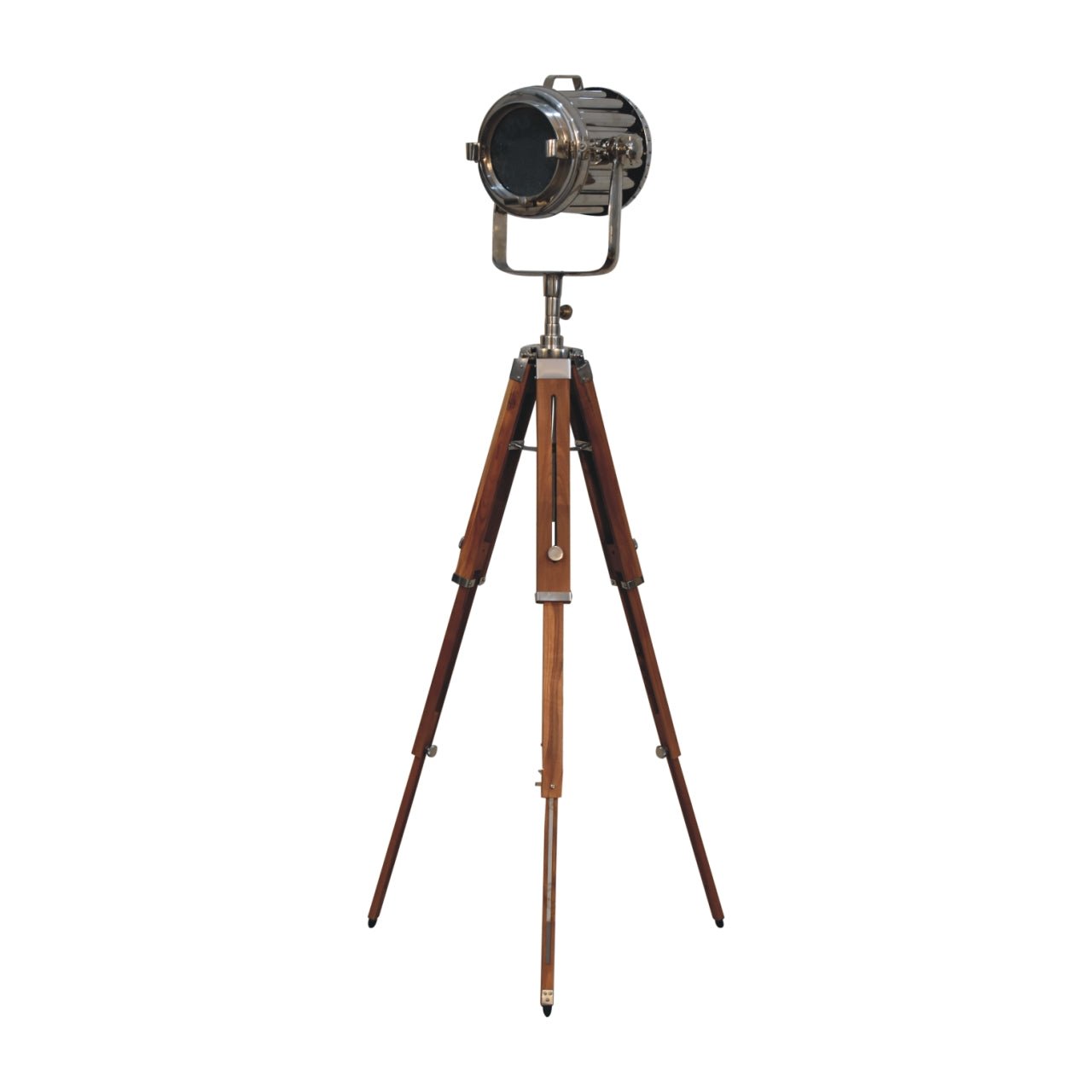 Netted Chrome Tripod Fold Spotlight Floor Lamp - SILVIONIX