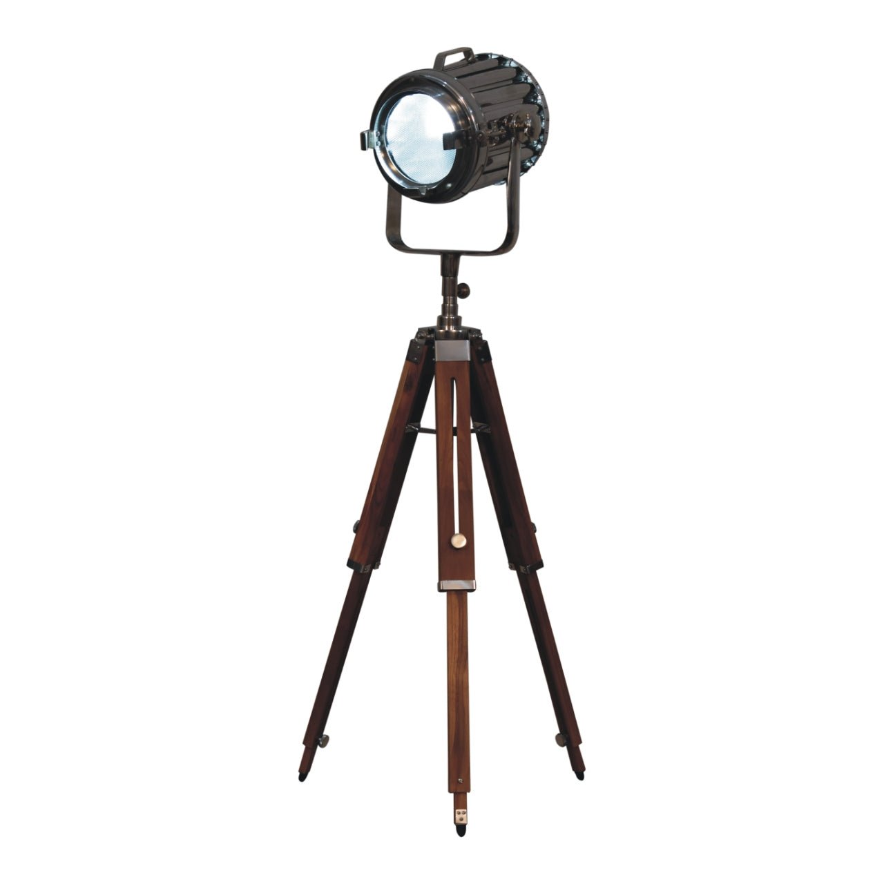 Netted Chrome Tripod Fold Spotlight Floor Lamp - SILVIONIX