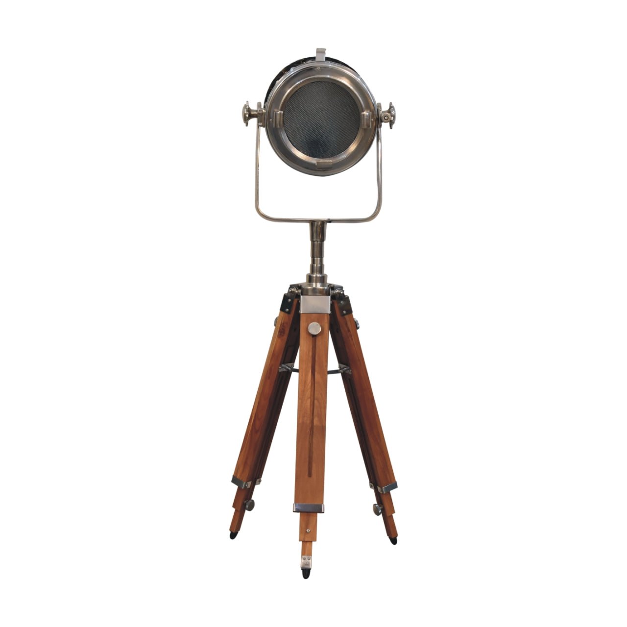 Netted Chrome Tripod Fold Spotlight Floor Lamp - SILVIONIX