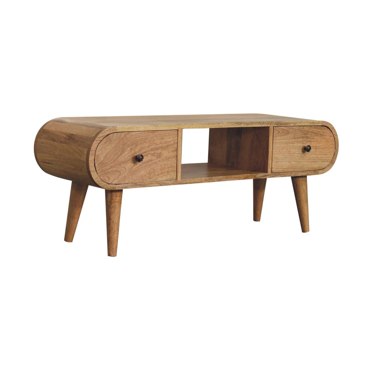 Oak - ish Circular TV Unit - SILVIONIX