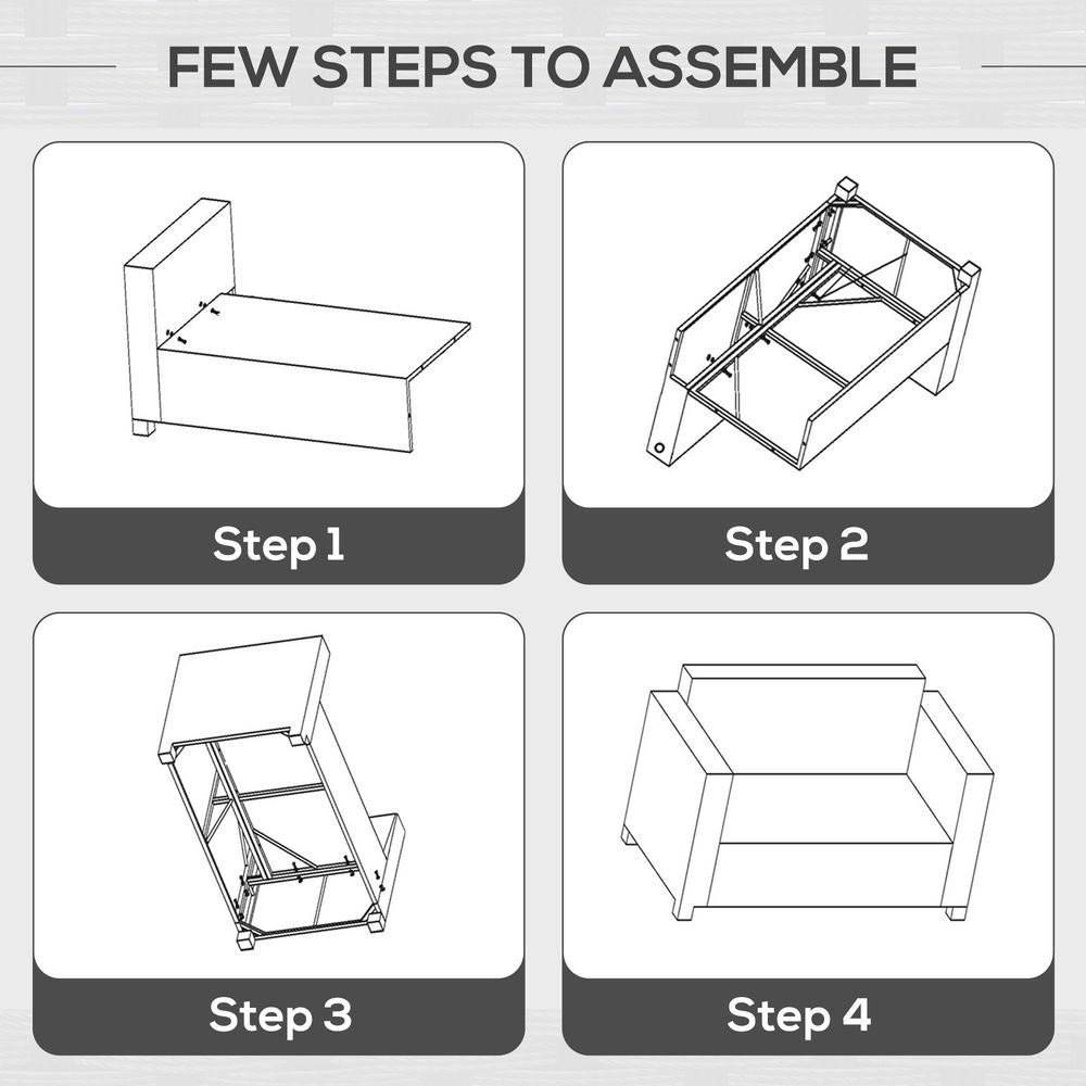 Outsunny 2 Seater Rattan Garden Sofa Black Double Couch Loveseat Wicker - SILVIONIX